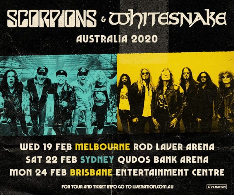 Scorpions Whitesnake Australia tour 2020