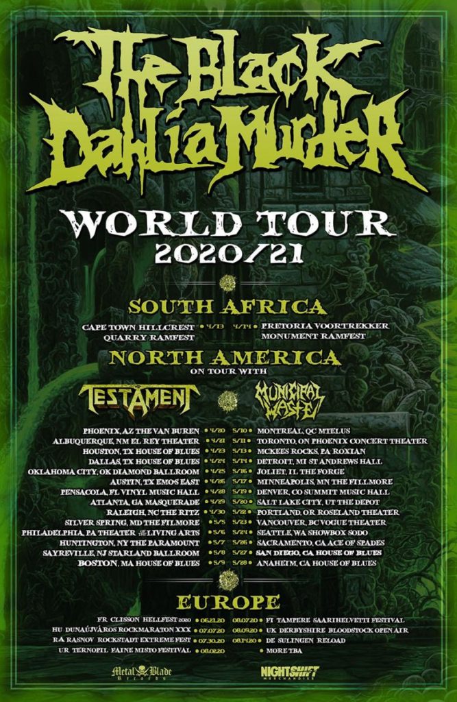 The Black Dahlia Murder North American Tour 2020