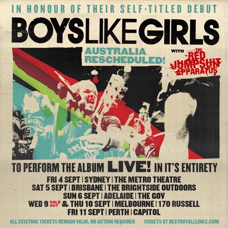 Boys Like Girls Australia tour 2020