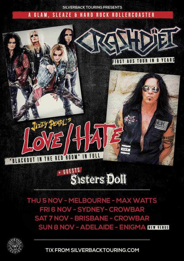 Crashdiet & Jizzy Pearl’s Love/Hate Australia tour 2020
