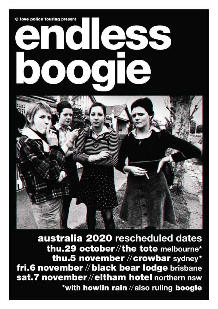 Endless Boogie Australia tour 2020