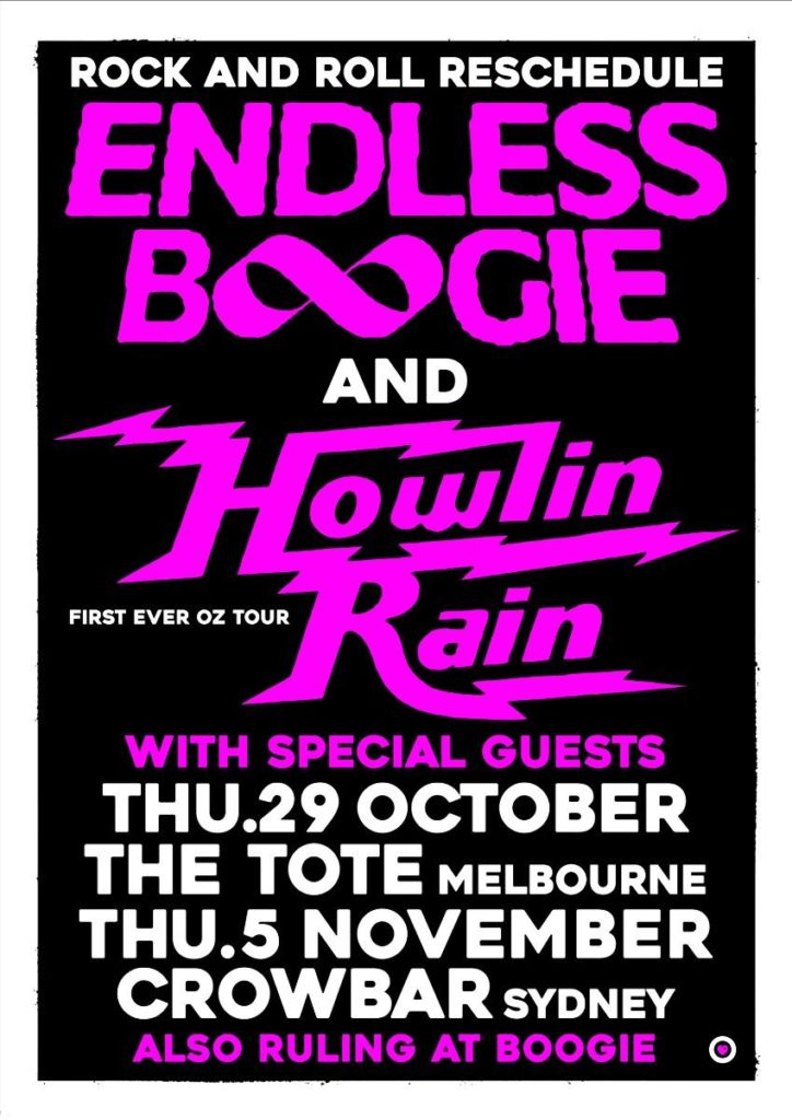 Endless Boogie Australia tour 2020