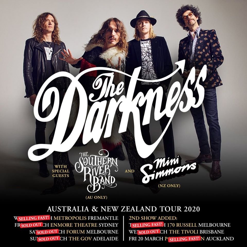 The Darkness Austrlaia & New Zealand tour 2020