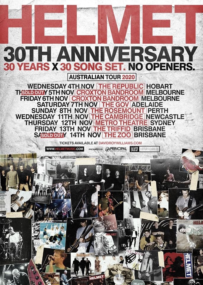 Helmet Australia tour 2020
