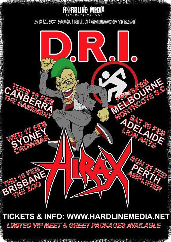 DRI & Hirax Australia tour 2021