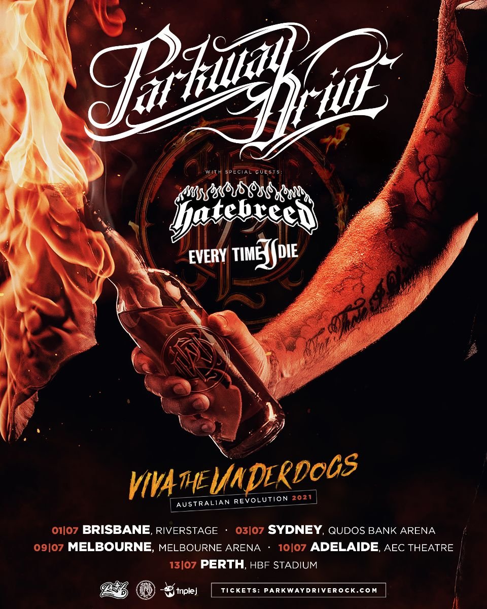 Parkway Drive, Hatebreed, Everytime I Die Australia tour 2021