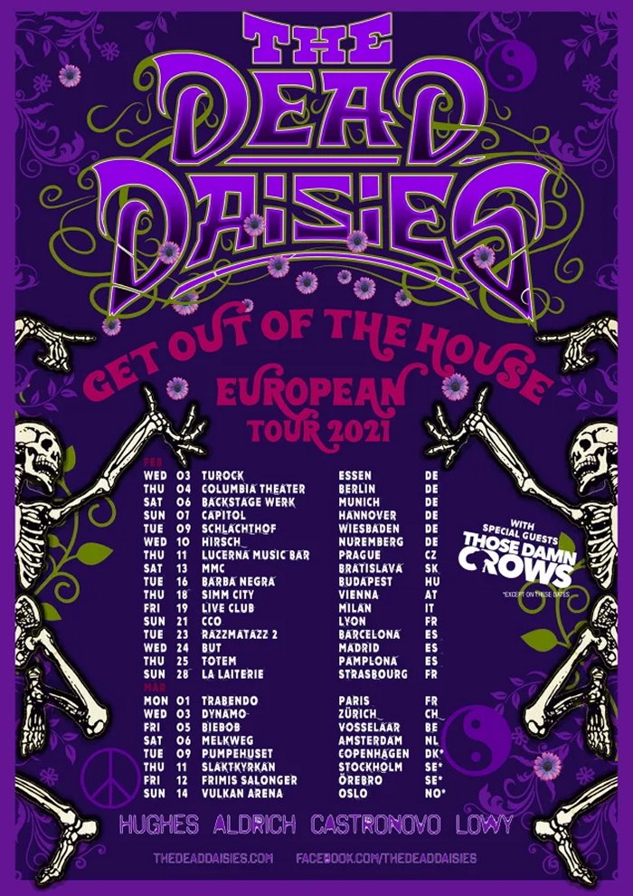 The Dead Daisies Europe tour 2021