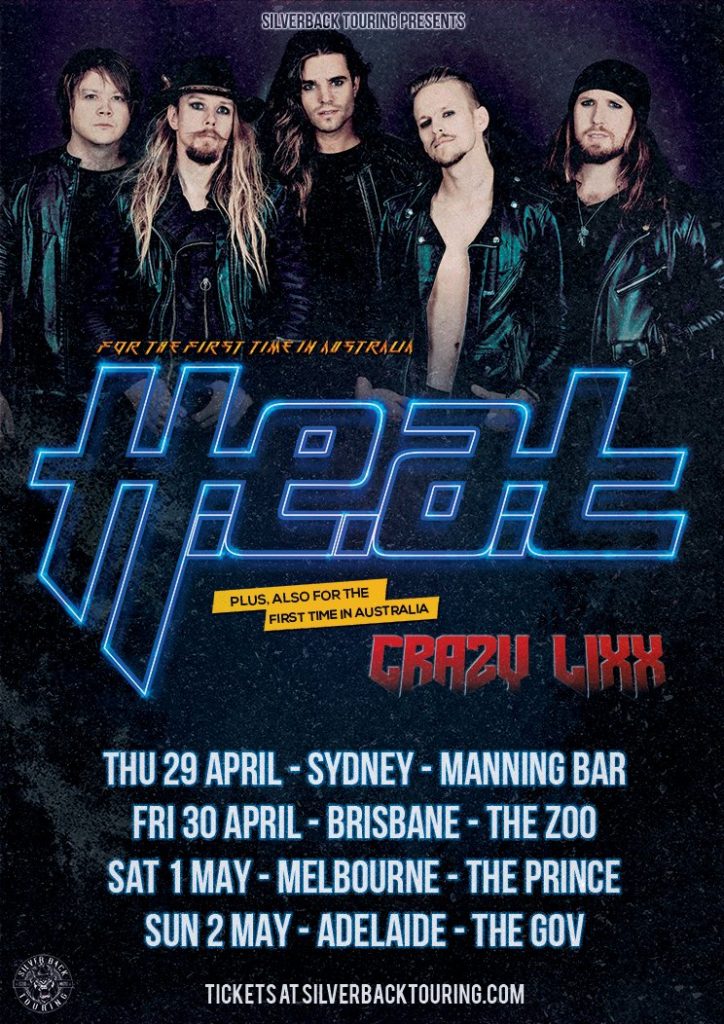 H.E.A.T & Crazy Lixx Australia tour 2021