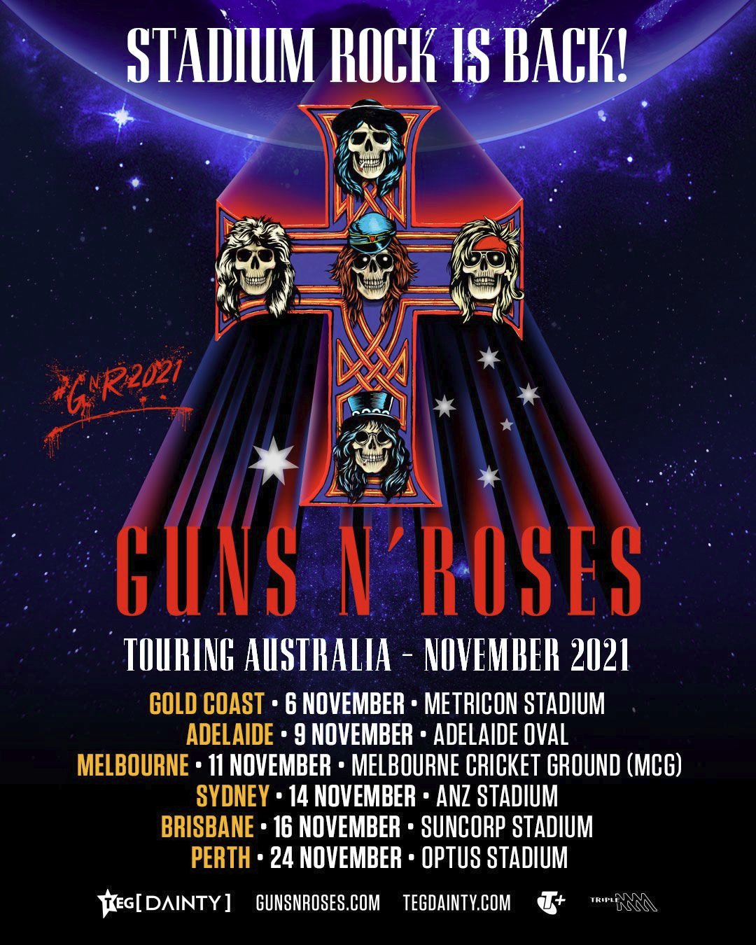 guns n roses australian tour playlist