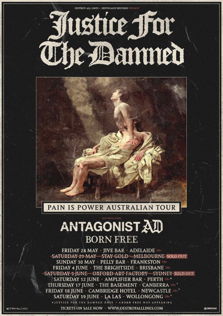 Justice For The Damned Australia tour 2021