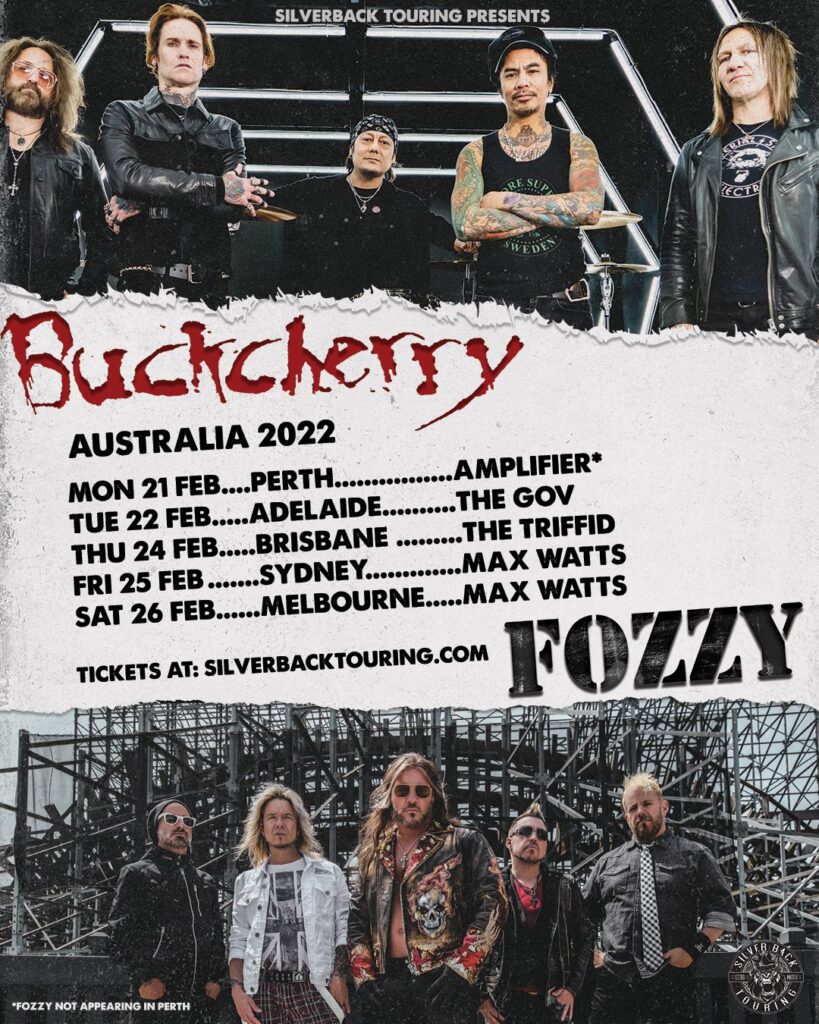 Buckcherry & Fozzy Australia tour 2022