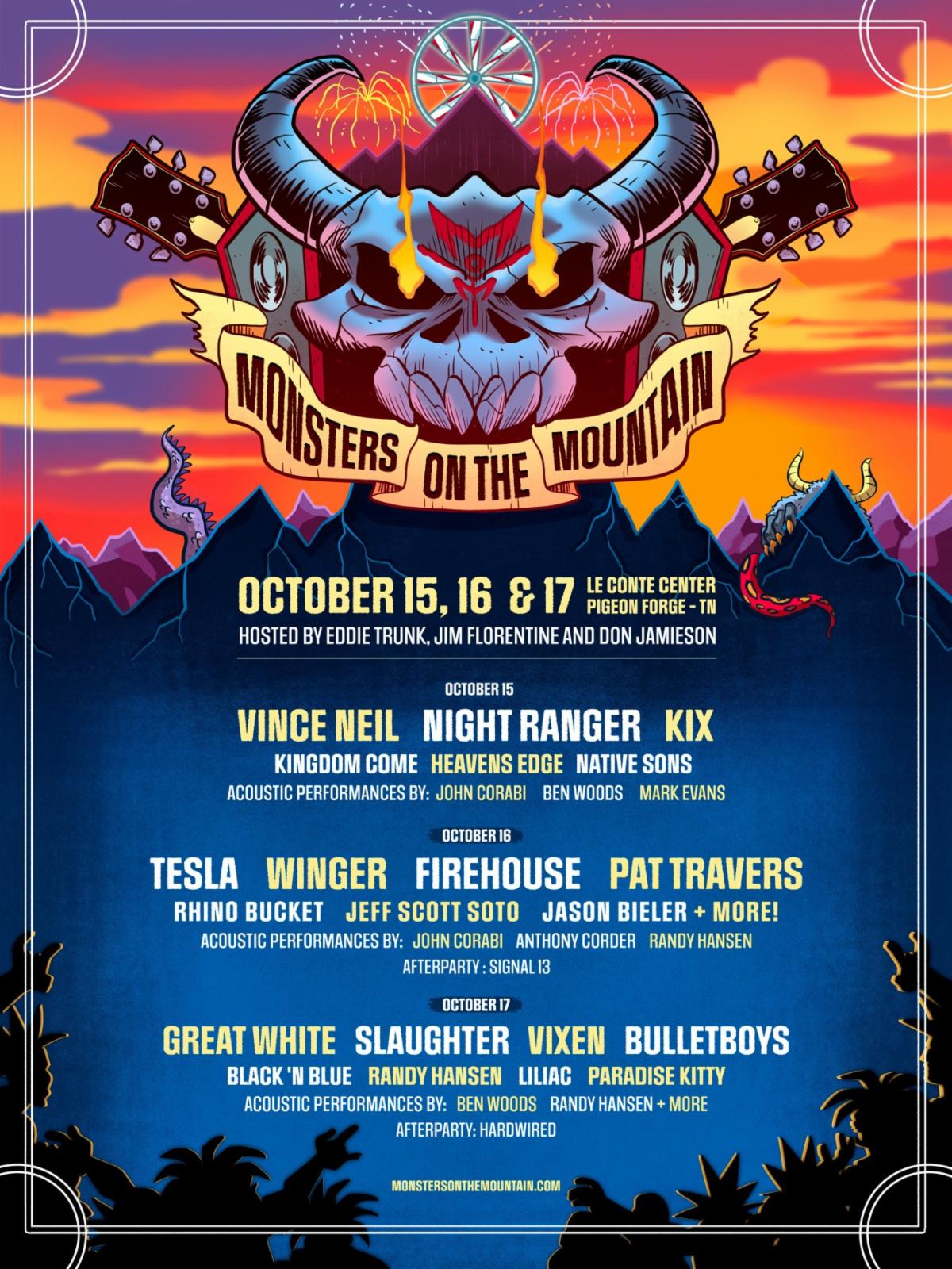 MONSTERS ON THE MOUNTAIN ANNOUNCES DAILY LINEUPS The Rockpit