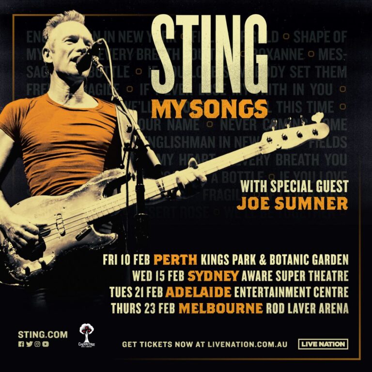 STING adds more dates to his 'My Songs' Australian Tour in 2023