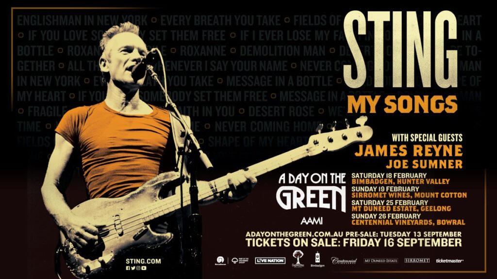 sting tour dates australia