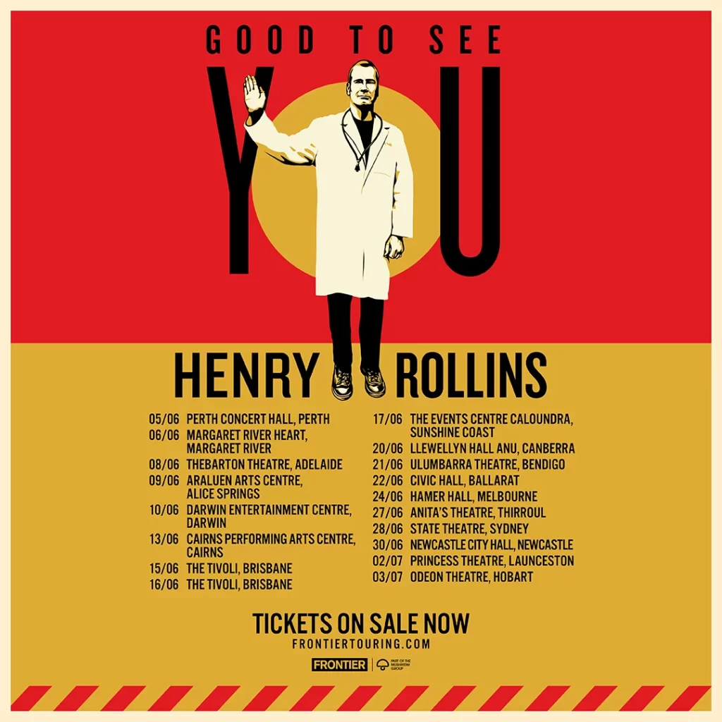 HENRY ROLLINS Announces ‘Good To See You Tour’ June/July 2023 The