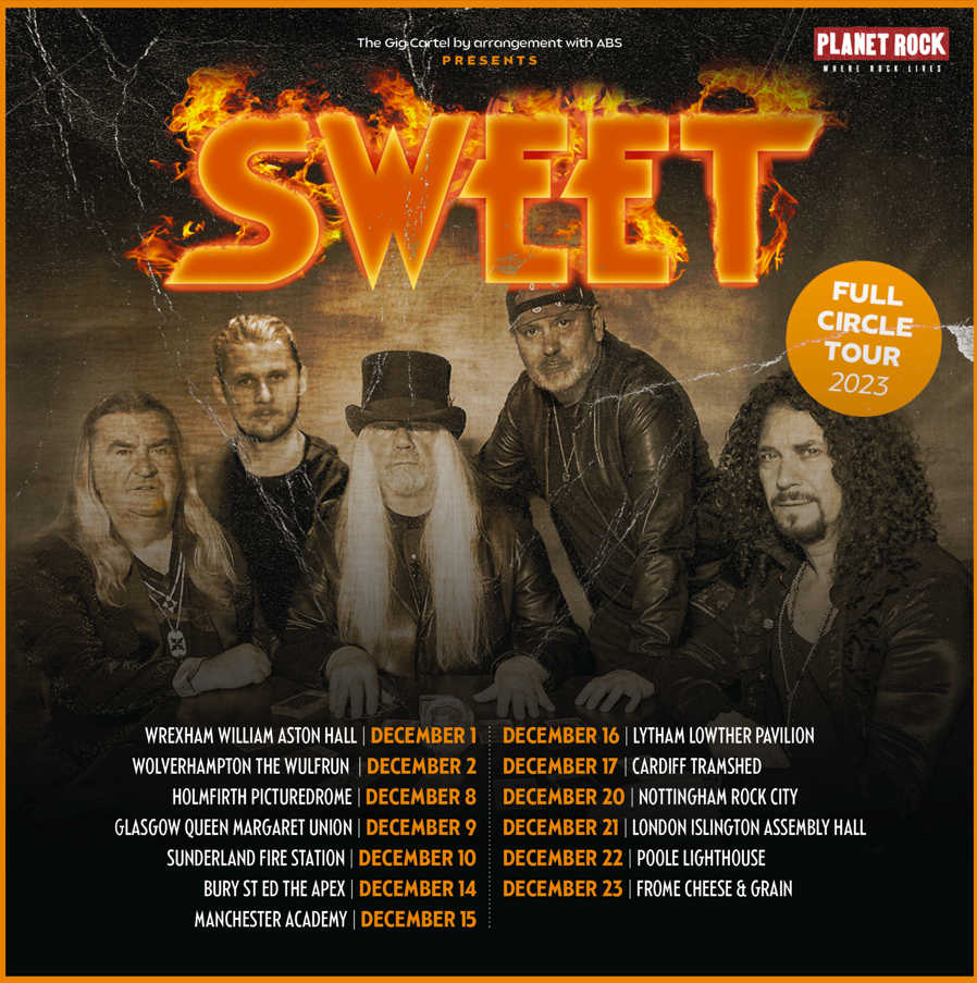 THE SWEET announce 'Full Circle' December 2023 UK Tour The Rockpit