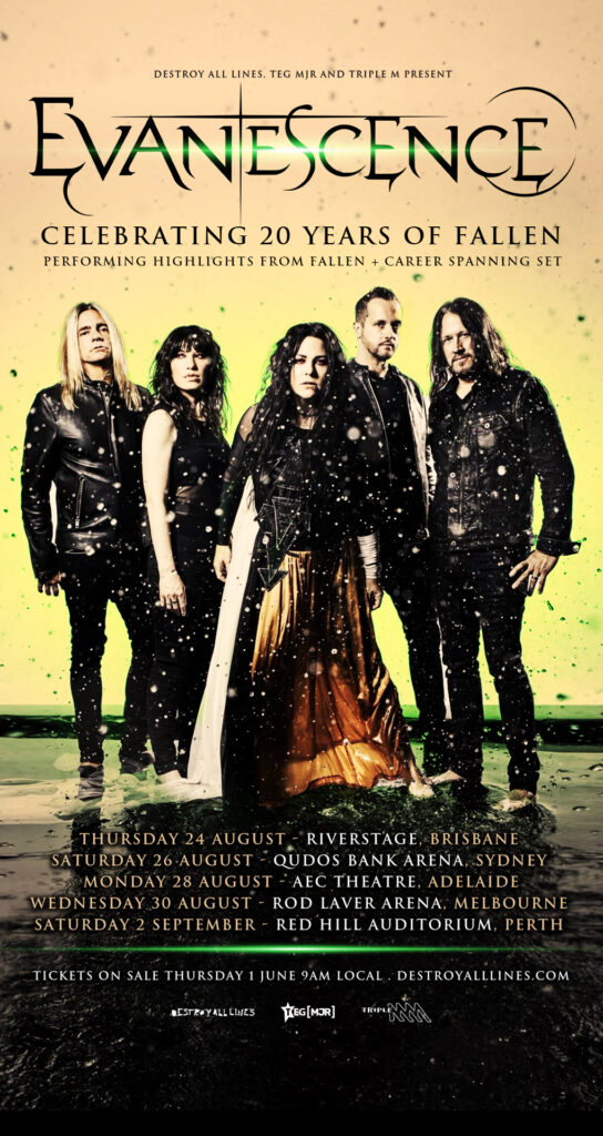 evanescence australian tour ticket prices