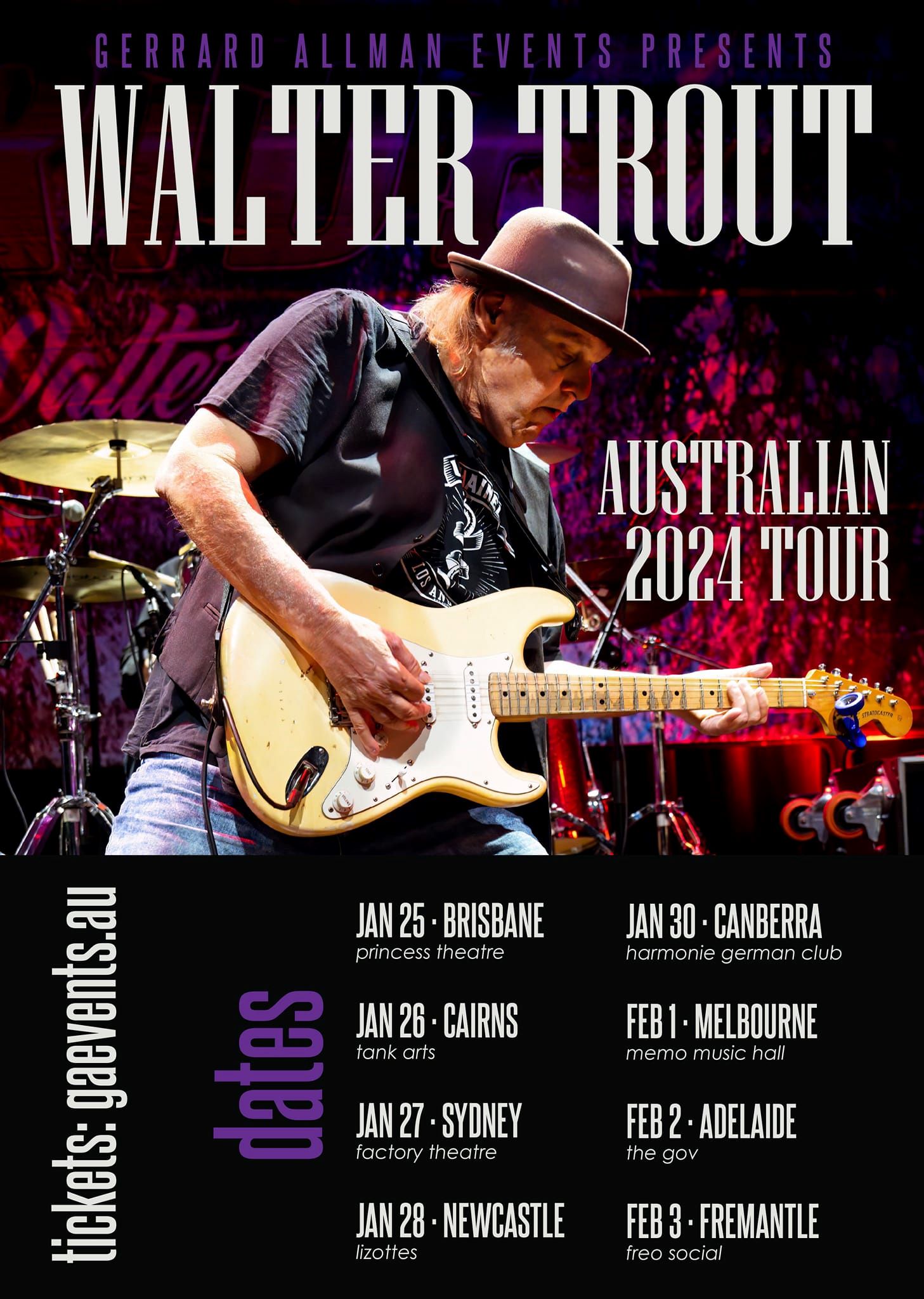 WALTER TROUT 2025 Australian Tour announced! The Rockpit