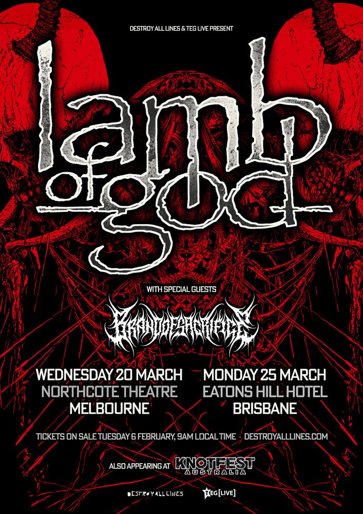KNOTFEST Australia 2024 Sideshow LAMB OF GOD The Rockpit