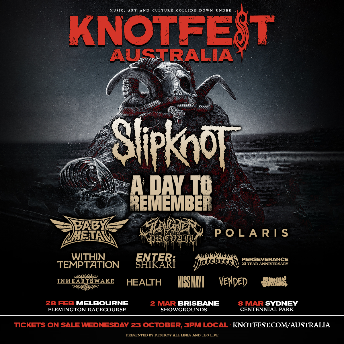 KNOTFEST Returns To Australia In 2025 & The Line Up Is Here! The Rockpit
