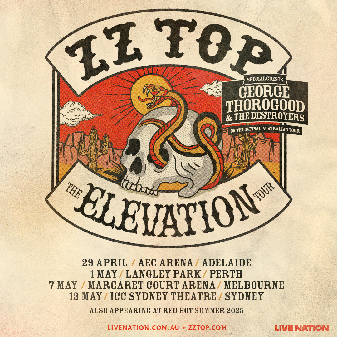 ZZ TOP THE ELEVATION TOUR 2025 Australia & New Zealand Dates Announced